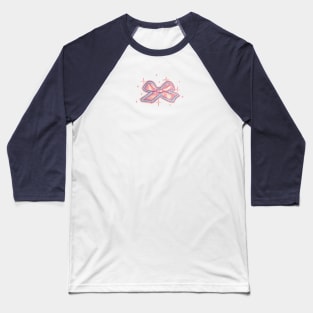 Pink Bow Ribbon Baseball T-Shirt